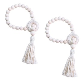 YZSZ Pack of 2 Boho Curtain Holdbacks Cotton Rope Curtain Tieback Braided Cotton Rope Curtain Tieback Curtains Durable for Home Office Kitchen Hotel Indoor Curtain Decorative (White)