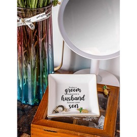 Ceramic Jewelry Trinket Dish for Mother of The Groom from Groom, Mother of The Groom Gifts from Son, Today a Groom, Tomorrow a Husband, Forever Your Son - Wedding Gifts for Mom