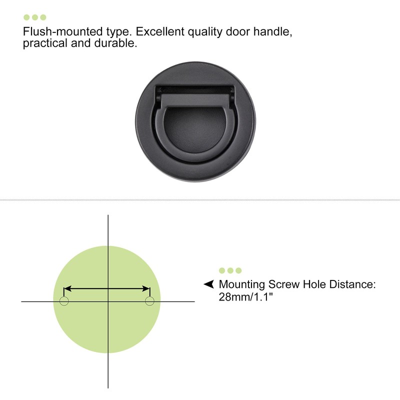 uxcell Flush Pull Ring Handle 40.5x11mm, Plane Drawer Door Pull,