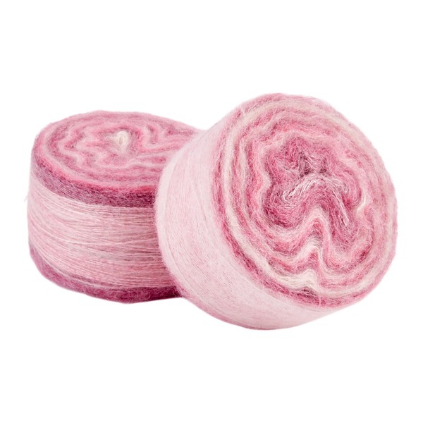 Magibeads 2 Roll Mohair Wool Yarn Soft for Crocheting Knitting