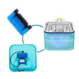 Qzbhct 6 Cat Fountain Filter, Upgraded Sponger Foam Filter for Round Cubic