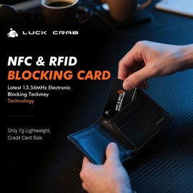 Luckcrab RFID Blocking Cards 2 Pack – Slim SafeCard NFC Wallet Protector for Contactless Credit/Debit Cards & Passports – Anti-Theft RFID Shield for Identity & Data Protection