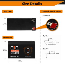 QTQ 12v 7ah LiFePO4 Battery Rechargeable Deep Cycle Lithium Battery, Built-in BMS, 5000+ Cycles, Perfect for Fish Finder, Alarm System, Small UPS, Ride on Toys (12V7Ah)