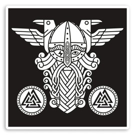 2 x 10cm God Wotan Vinyl Stickers - Viking Celtic Tribal Laptop Sticker #31730 (10cm Wide)