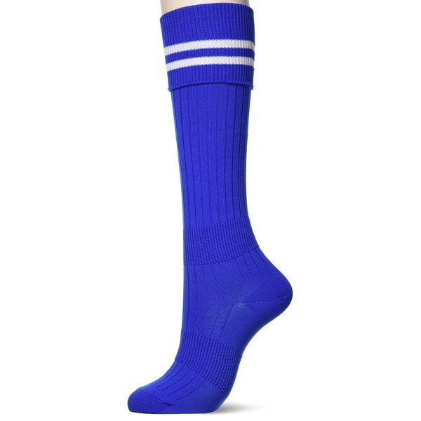 Zett ZFS2000 Soccer Socks (2 Lines), White x Blue