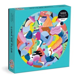 Galison Mina Hamada Luna de Flor 1000 Piece Round Puzzle from Galison - 1000 Piece Round Puzzle for Adults, Challenging Puzzle with Bold and Bright Art, Thick and Sturdy Pieces, Makes a Wonderful Gift