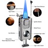 Cigar Lighter Triple Jet Flame Refillable Butane Torch Lighter with