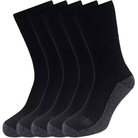Mens Sock Cushioned Performance Work Socks Heavy Duty Workwear Crew Length Cotton Rich Re-inforced Toe Thick Boot Socks UK Size 6-11 (UK, Numeric, 6, 11, Regular, Regular, Pack of 10)