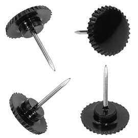 Tupalizy 50PCS Push Pins Decorative Thumb Tacks for Cork Bulletin Board Flat Plastic Head and Steel Point Gear Marking Pins for Wall Hanging Pictures Posters Paper Home Office School Use (Black)