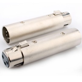 VISSQH 2 x XLR 3-Pin Female to 5-Pin Connectors Adapter, Microphone Audio Jack XLR 3-pin Panel Mount Connectors Microphone Cable Connector XLR to 5-Pin Converter for Microphone Speakers etc