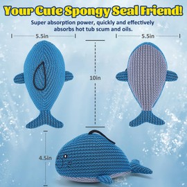 HOICATED Hot Tub Scum Absorber for Inflatable Hot Tub, Spa Surface Waterline Cleaner, Reducing Scum Bubbles, Oil Absorbing Sponge for All Kinds of Hot Tub