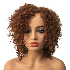 Curly Wig, Wiginway Women Wigs Medium Curly #30 Brown Wigs Synthetic Wig Ladies Wigs Drag Queen 8 Inch
