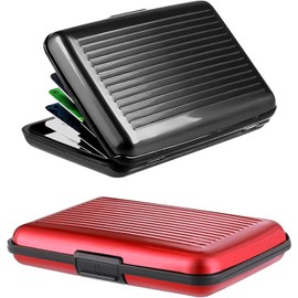 2 Piezas Porta Tarjetas de Crédito Protección RFID, Protector de Tarjetas Bancarias, RFID Blocker, Porta Tarjetas de Crédito Antirrobo, Tarjetero Mujer, Ideal para Uso Diario y Viajes