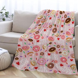 Donuts Chocolate Blanket Gift for Girls Boys Kids Adult Super Soft Flannel Blanket Throw for Sofa Couch Bed Camping Travel - Plush Warm Home Decor for All Seasons,40"x50"for Kids/Baby