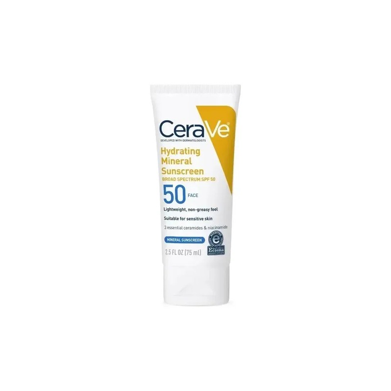 Cerave Hydrating Face Sunscreen Spf 50, Mineral Ligero