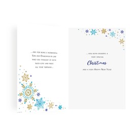 Piccadilly Greetings Classic Christmas Card Son & Daughter in Law - Regal Publishing, C85456, Blue, 9 x 6 inches