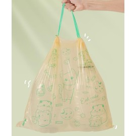 4 Gallon Trash Bags Drawstring, Colorful & Portable Small Trash Bags with Cats & Mice Printed, Tear-Resistant Garbage Bags 4 Gallon for Bathroom Office Trash Cans, 90 Counts 1.5 Liter