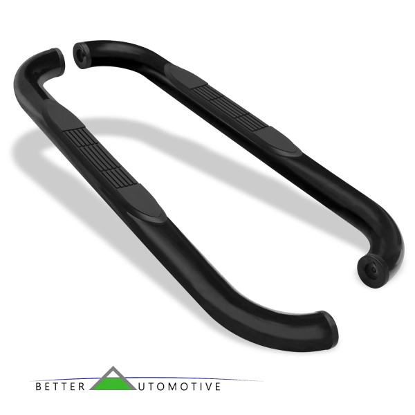 BETTER AUTOMOTIVE 3" Black Side Step Rails for 2009-2018 Dodge