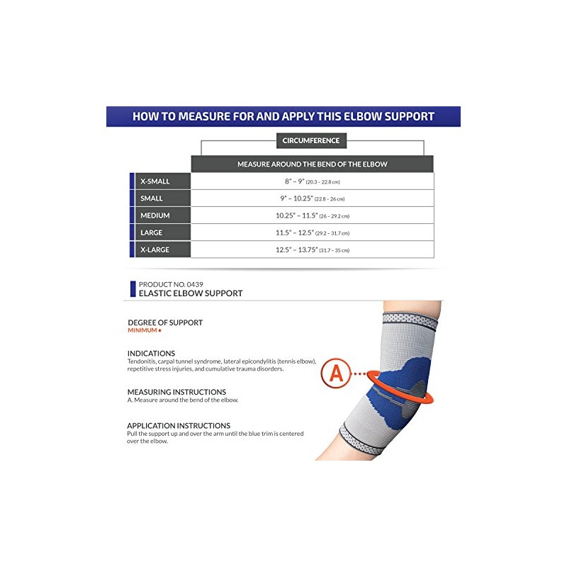Elastic Elbow Support Compression Sleeve, Silver (Side Stays), Small