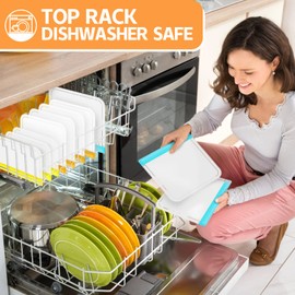 10 Pack Dishwasher Safe Reusable Ziplock Bags Silicone, Leakproof Reusable Freezer Bags, BPA Free Reusable Food Storage Bags for Lunch Marinate Food Travel - 3 Gallon 3 Snack 4 Sandwich Bags