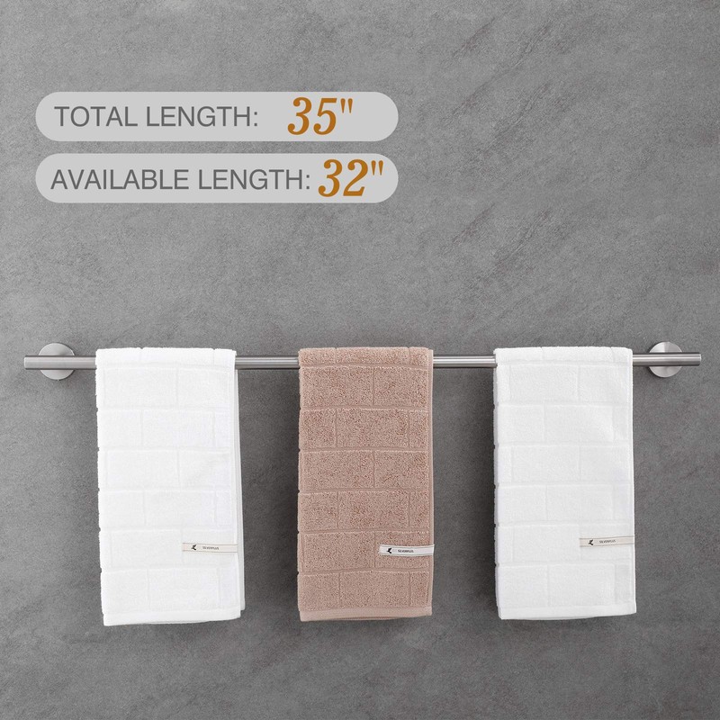USHOWER Brushed Nickel Towel Bar, 32-Inch Towel Racks for Bathroom