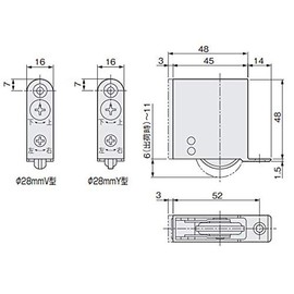 Bottom Adjustable Door Roller with Wood End Cut-in Type 【Atom】 ATOM FA1000-BY Can be adjusted up and down