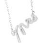 Spinningdaisy Handcrafted Brushed Metal Mrs Script Necklace Silver
