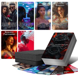 ZZBUY Confession of Soulmate Oracle Cards, African American Black Love Oracle Cards Deck with Meanings on Them, Soulmates and Twin Flames Oracle Cards for Beginner, Love Relationships (Red)