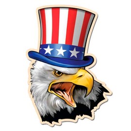 GT Graphics Uncle Sam Patriotic Bald Eagle Freedom - 5" Vinyl Sticker - for Car Laptop I-Pad - Waterproof Decal