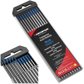 ARCCAPTAIN TIG Tungsten, TIG Welding Tungsten Electrode Red - 5pc 1/16" x 7" & 5pc 3/32" x 7" (WT20/EWth-2)