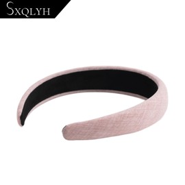 SXQLYH Headband Padded Fabric Headband - Padded Headband for Women - Beautiful Women's Headband Hair Accessories Headband Wide Padded Headband for Women Girls (Pink)