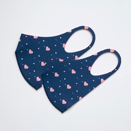 maskfactory 2 Pack, Cool aerosilver, Warm aeroheat, Reusable, UV Protection Small Color Character Face Masks (X-Small, Hearts)