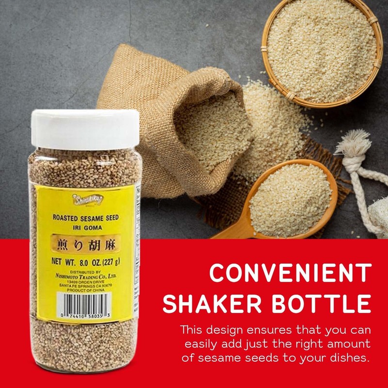 Shirakiku Roasted Sesame Seeds (IRI GOMA) | Perfect for Salad,