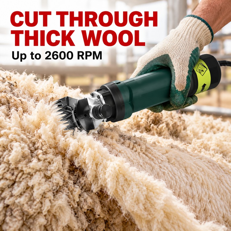 1200W Peak Electric Sheep Shears, 6-Speed 2600 RPM Heavy Duty