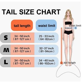 DNFUN Mermaid Tail for Womens,Without Monofin.SML