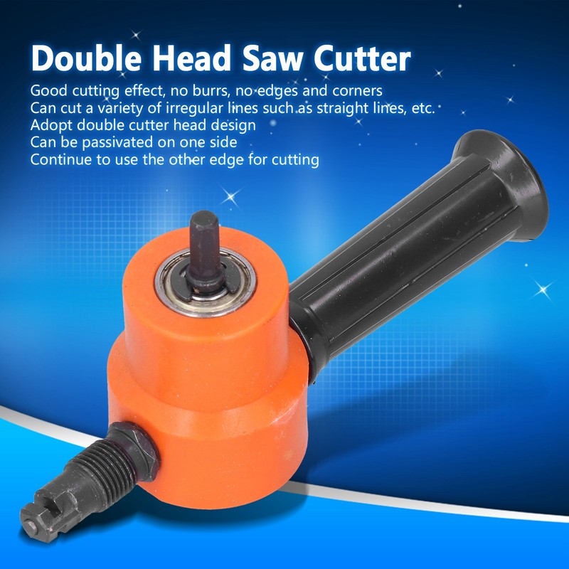 Double Head Nibbler 360° Adjustable Versatile Drill Attachment Metal Cutter