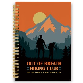 XPH Funny Hiking Spiral Notebook, Camping Hiker Gifts Journaling Notebooks for Women Men, Out of Breath Hiking Club Hardcover Journals for Office 160 Pages 5.5 x 8.3 Inch, Cool Gifts for Hikers