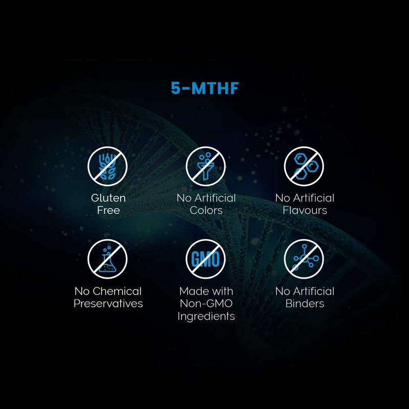 1MG L-5 MTHF by Intelligent Labs, 120 Capsules 4 Months