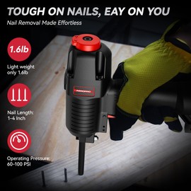 AeroPro 700V Professional Grade Heavy Duty Pneumatic Punch Nailer/Nail Remover with Extra Driver and Bumper, Long Nail Nose, 2-3/4” 6mm Diameter for 1-4 Inch Nails, 9-16 Gauge | AEROPRO