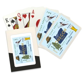 Lantern Press Camp Abbot, Oregon, Typography and Icons (52 Playing Cards, Poker Size Card Deck with Jokers)