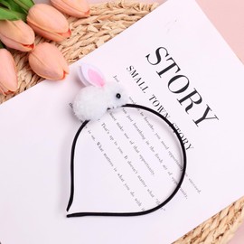 HIFANMM Easter Headbands Bunny Hair Bands for Women Girls Kids, Cute White Rabbit Pink Ears Hair Accessories Easter Day Decoration Headdress Party Supplies Gift Hair Hoop 1 Pcs
