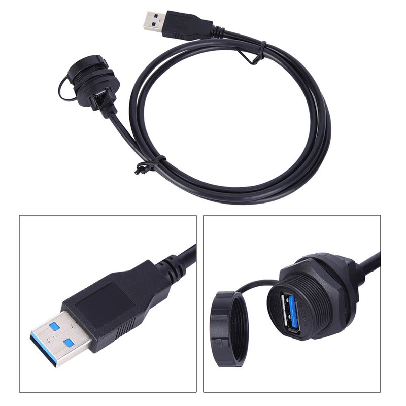 Waterproof USB Connector USB3.0 Female Male Meter Wire Plug Panel