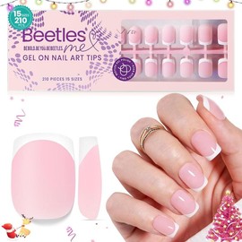 Beetles French Tip Press On Nails French Gel Nail No File Need  Fake Nails  4-in-1 DIY Manicure for Nail Extension Designs for Women #TikTokShopBacktoSchool:_210 Pcs Pink Extra Short Square Press On Nail