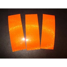 The Fishing Lure Tape Company 2" x 6" 3PK  Flasher & Spoon Holographic Super Fine Glitter Fishing Lure Tape - Florescent Orange