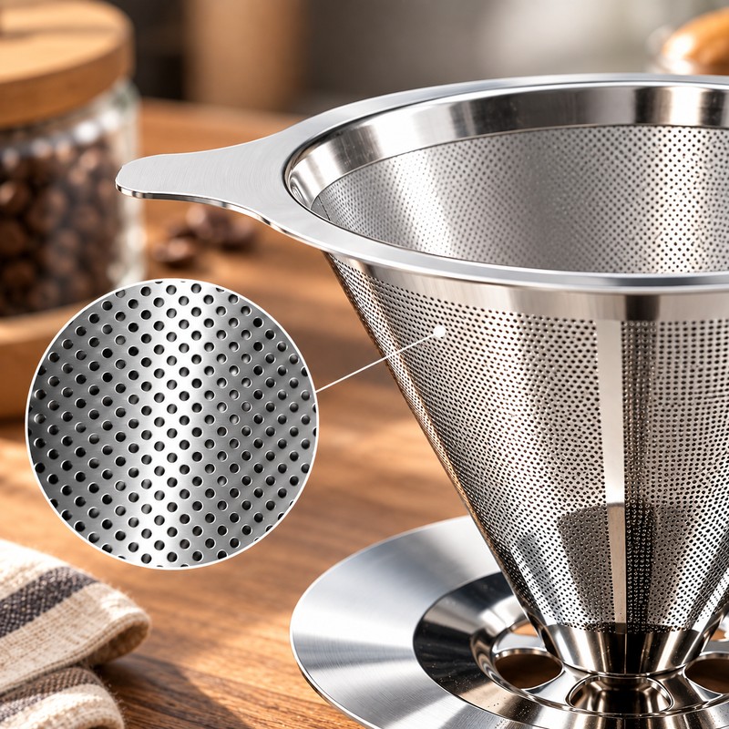 Premium Reusable Coffee Filter for Pour-Over Brewing – Double-Layer 304