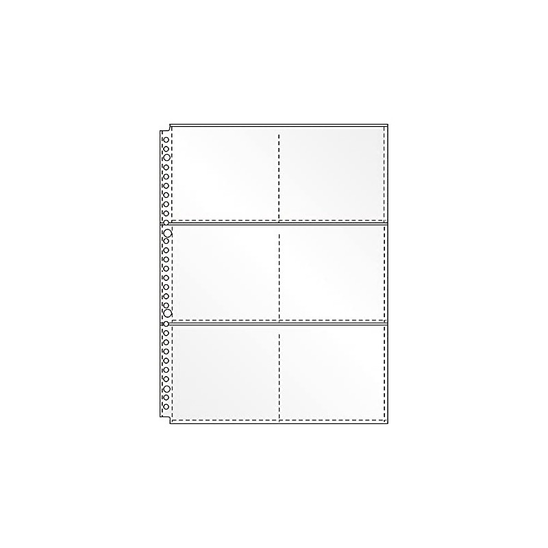 Collect S-4230 Transparent Pocket Leaf A4 6 Pockets, 30 Holes,