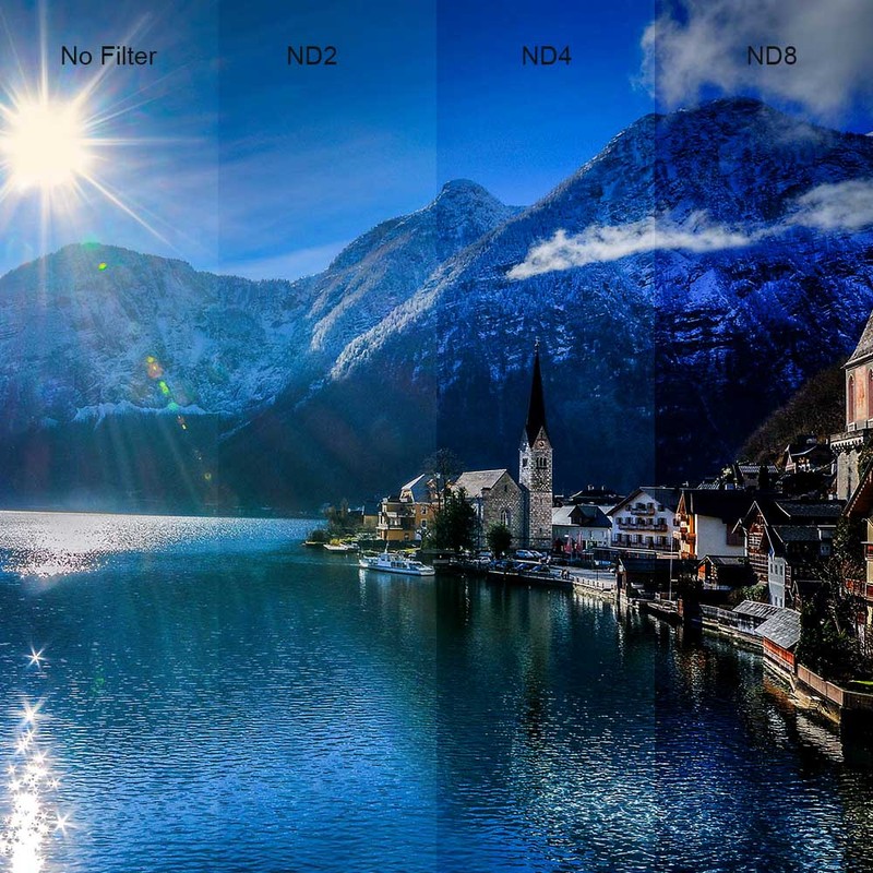Andoer 72mm Lens Filter Kit UV+CPL+FLD+ND(ND2 ND4 ND8) with Carry