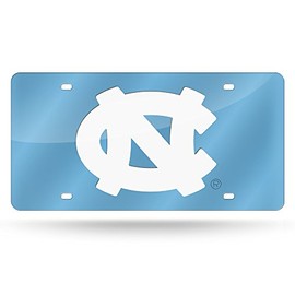 Rico UNC North Carolina Tar Heels Light Blue Mirror Look Acrylic License Plate Laser Tag