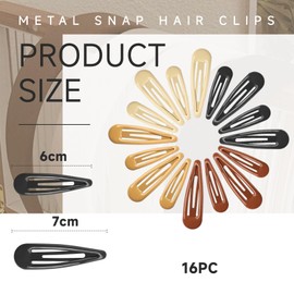 Cosmeria Girls Hair Clips Set of 16, 6 & 7 cm Long Metal Hair Clips, Versatile Use for Travel, Parties and Everyday Life, Suitable as a Gift