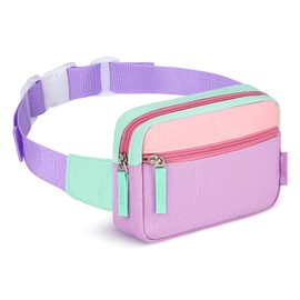 WOOMADA Fanny Pack, Crossbody Bag Waist Bag with Adjustable Waistband, Cute Belt Bag for Gifts(Turquoise&Purple)
